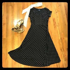Perceptions New York brown & white polkadot dress